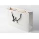 Matte Laminated White Paper Shopping Bags With Cardboard Bottom Insert