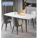 Metal Minimalist Marble Dining Table And Chair Combination Oval Shape