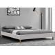 Graceful Concise Design Light Gray Linen Upholstered Bed Frame Without Headboard