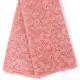 F50280 51-52" customizable peach wholesale embroidery french lace with besds for fashion garment