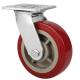 4x2, 5x2,6x2,8x2 Red PU Swivel Heavy Duty  Caster China factory rotatating castor wheels manufacturer and exporter