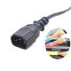 High quality 3pin C14 black extension power cord without stopper  0.5m-10m copper power extension cable
