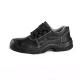Embossed Cow Leather Black Lace up Closure PU Sole Ultimate Protection Light Safety Shoes