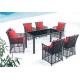YLX-RN-049 Water Proof Black Rattan Chair and Table with Glass for Outdoor used