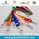 China manufacture custom colour unprinted 2cm width polyester neck lanyard w/claw clip hook and circular rivet