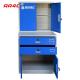 AA4C  workshop industrial heavy duty metal steel tool cabinet   aluminum work table 2 drawers with 2 lockers TC-015