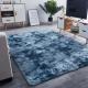 Blue Fluffy Tie-dyed Bedroom Living Room Area Rug Luxury Hotel Center Carpet Customized Size