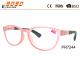 Fashionable reading glasses,power range +1.0 to +4.00,made of plastic frame