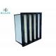 ABS V Bank Filter , Pleated HEPA Air Filters HVAC System With Plastic Frame