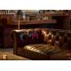 Leather / Fabric Hotel Upholstered Restaurant Booth Chesterfield Sofa American Style