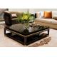 Black Square Wooden Leg Coffee Table W008H1