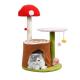 Cat Scratching Post and Hanging Toys Mushroom Cat Tree House for Living Room Cats
