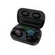 Digital LCD Display TWS Headphone 2-IN-1 Super Small Wireless Bluetooth Earbuds with 1500mA Charger Box Powerbank OEM