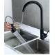 OEM ODM Black Pull Out Kitchen Faucet Wire Drawing Hot And Cold Water Faucet