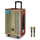 60W Wooden Portable Trolley Speaker With USB TF BT REMOTE Interface
