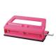 Hot Sale Pink Color 24 sheets capacity adjustable metal 3 holes paper punch
