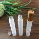 10ml glass frosted white  cosmetic roll bottle  with stainless steel Essential Oil Glass Bottle
