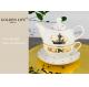 Tableware Gift Tea Coffee Set , Glazed Decal Ceramic Teapot Coffee Sevring For One Person