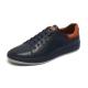 Cow leather Upper Dark Blue Lace Up Sneakers For Mens