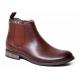 Martin Mens Ankle Boots Round Toe Custom Real Leather Brown Boots