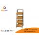 Ladder Type Shopping Wooden Retail Display Stands With Metal Frame