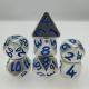 Portable Hand Poured RPG Dice Hand Polished Wear Resistant Polyhedral 7 Die