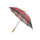 DIY Personalized Auto Open Stick Umbrella Black With Red Custom Design