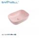 2023 Chaozhou Factory Above Counter basin Pink Color Ceramic Basin Wall Mounted Sink