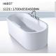 acrylic Bathtubs, freestanding Bathtub without faucet , hand shower HB607 1700X850X600