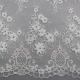 3D Flower Beaded Lace Fabric , Embroidery Lace Tulle Fabric For Bridal Dresses