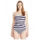 Women's XL football striped one-piece swimsuit