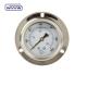 Panel Mount 4 1/2NPT Or BSP Bar Psi Double Scale Liquid Oil Filling PG100 Series Stainless Pressure Gauge