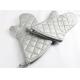 Durable  Silver Oven Mitts Firm Grip Non Disposable Flexible Material