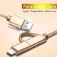 Type-c Android USB dual-use flat two-in-one metal woven nylon mobile phone data charging cable