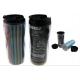 350Ml Paper Insert Double Wall Plastic Mug For Travel , Screwed Lid