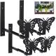 Metal Window Box Holder with Adjustable Size 6 to 12 Inches and Butterfly Design