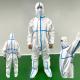 Unisex Type 4 Disposable Coveralls Long Sleeve Full Body Protection Hospital Hazmat Suit