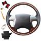 Wood Grain Carbon Fiber Black Leather Steering Wheel Cover For Toyota Highlander Camry 2007 2008 2009 2010 2011 2012 2013 2014