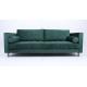 Retro Industrial Style Velvet Fabric 3 Seater Sofa Homestay Light Luxury Green