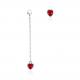 0.58m 3.3g Sterling Silver Heart Earrings Zircon Long Drop Chain Earrings ODM