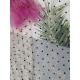 Pink Polka Dot Flocked embroidered mesh lace fabric