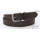 Punching Patterns Brown Leather Belt , 3.40cm Width Antic Silver Buckle Brown Belts For Jeans