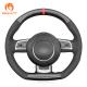 Hand Sewing Carbon Suede Steering Wheel Cover for Audi A3 8P S3 R8 GT TT TTS RS Spyder