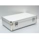 Silver aluminum hard storage suitcase for home and office use