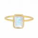 Unique Solid 925 Sterling Silver 18K Gold Plated Ring Large Moonstone Ring Fine Design Factory Jewelry