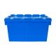 Customized Color Attached Lid Crate Plastic Moving Crate Tote Box for Turnover Logistic