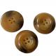 19mm Four Holes Plastic Coat Buttons Horn Effect Round Brown Plastic Buttons