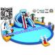 Inflatable Giant  Water Park Double  Slide For Kids , Resorts With Water Slides