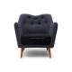 Hot selling single seat tufted fabric sofa chair, living room wooden lounge sofa.