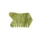 Green V Shape Jade Gua Sha Comb Face Lift Scraping Jade Comb For Hair
